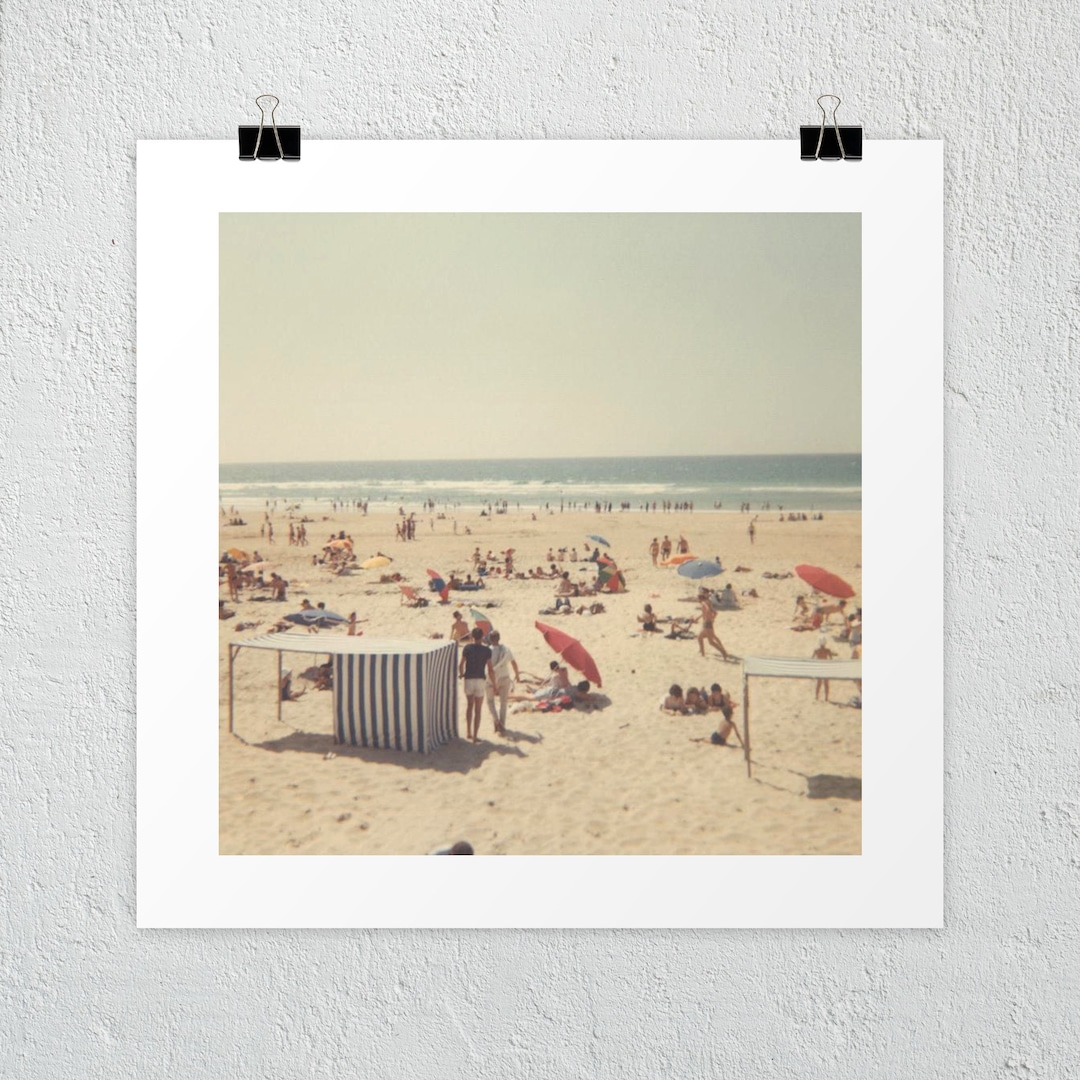 Vintage Photo Print of Beach, Beach Wall Art, Vintage Beach Art