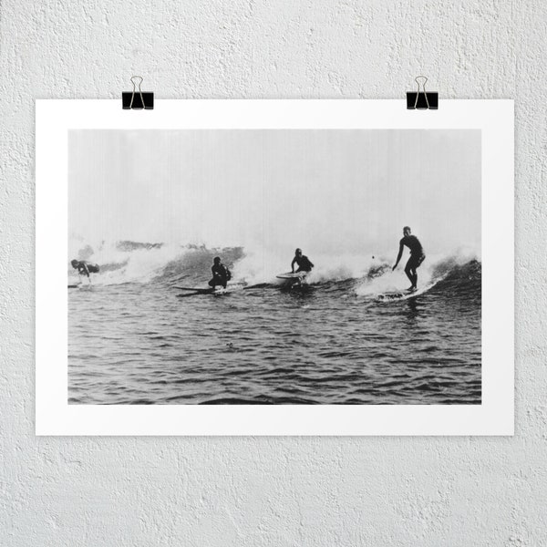 Surf Crew Vintage Photo Print, Surf art, Surf wall art, Surf print, Surfer wall art