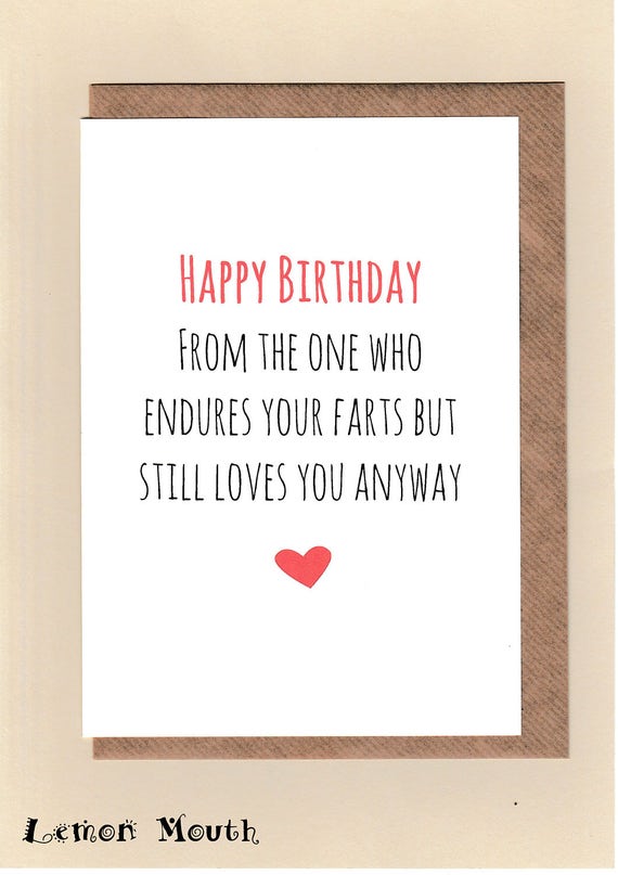 Funny Birthday Card / Love / Humour / Banter / Fun / Husband | Etsy