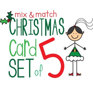 Kerstkaartenset (5 kaarten) + gratis verzending - grappige kerstkaarten, kerstkaartensets, kerstkaartensets, kerstcadeaus, popcultuurkaart