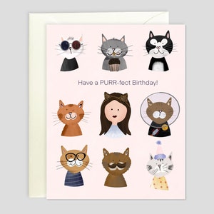 Jolie carte d'anniversaire de chat - chats d'anniversaire, amoureux des chats, maman de chat, carte de chat drôle, carte de propriétaire de chat