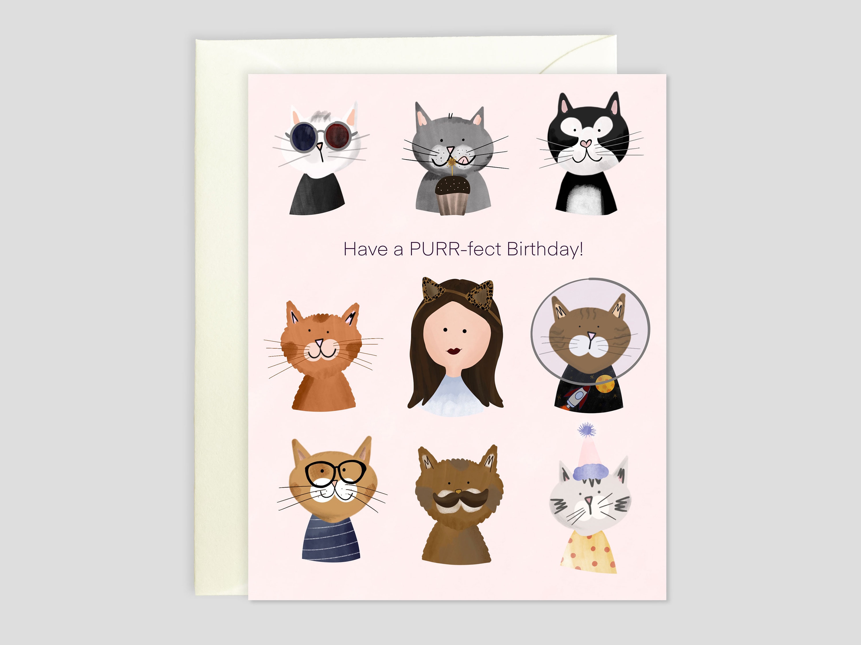 Greeting Cards Cat birthday card Funny Cats Birthday Card Cat Lover ...