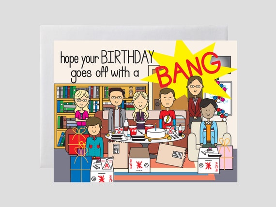 Big Bang Theory Birthday Card Big Bang TV Show Card Sheldon - Etsy Israel
