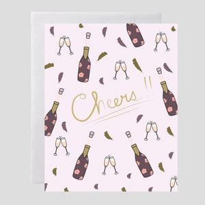 Tarjeta de celebración con champán: tarjeta de saludos, tarjeta con copas de champán, tarjeta con champán, tarjeta de celebración, tarjeta de agradecimiento, saludos, agradecimiento elegante
