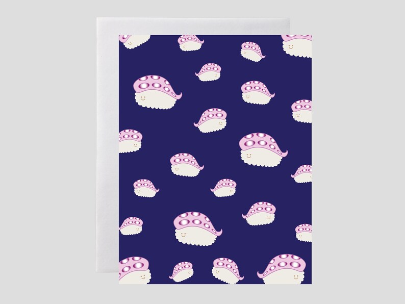 Tako/Octopus Sushi Notecard Sushi Card, Sashimi Card, Food Card, Octopus Card image 1