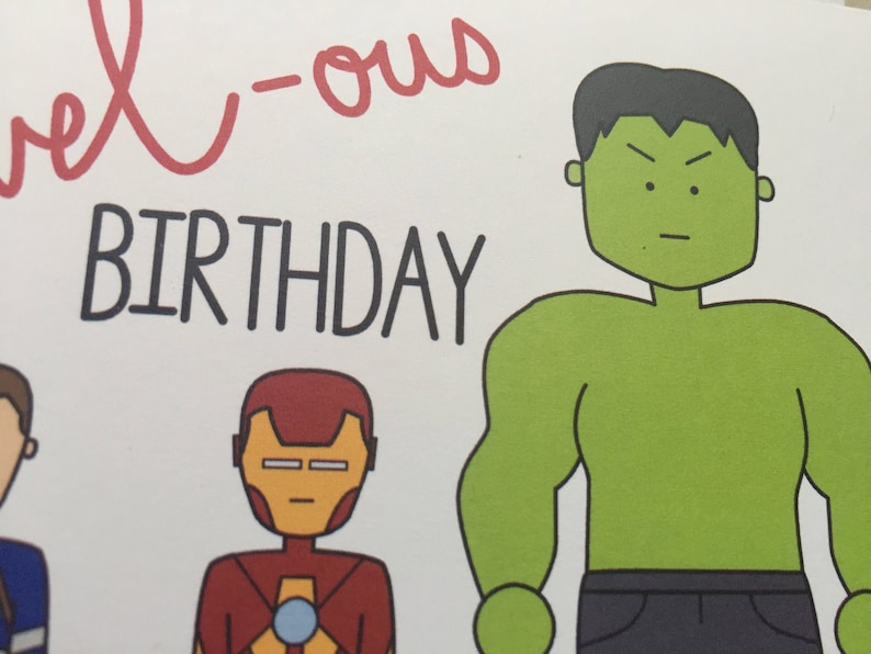 Avengers Geburtstagskarte Marvel Geburtstagskarte Etsy.de