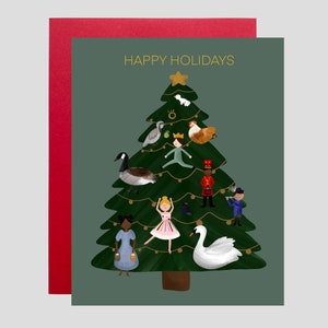 CARTÕES DE NATAL, Cartão de 12 dias de Natal, Cartão de árvore de Natal, Cartão de animal de Natal, Cartão de música de Natal, Cartão de canção de Natal, Cartão de pássaro