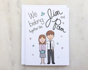 The Office Tv Show Card - Pam and Jim Card, Dunder Mifflin Card, Love Card, Anniversary Card, Engagement Card