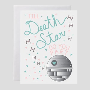 Star Wars Hochzeitskarte, Todesstern Karte, Star Wars Karte, lustige Hochzeitskarte, lustige Verlobungskarte, lustige Brautpartykarte