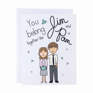 The Office TV Show Card Pam and Jim Card, Dunder Mifflin Card, Love Card, Anniversary Card, Engagement Card, Wedding Card image 3