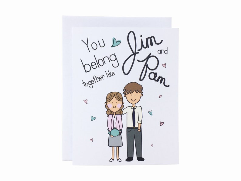 The Office TV Show Card Pam and Jim Card, Dunder Mifflin Card, Love Card, Anniversary Card, Engagement Card, Wedding Card image 3