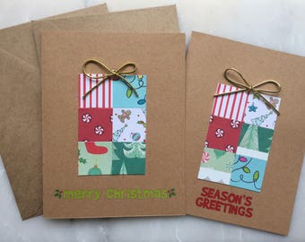 Christmas Gift Card Set - Merry Christmas Card, Season's Greetings Card, Christmas Gift, Handmade Christmas Card Set