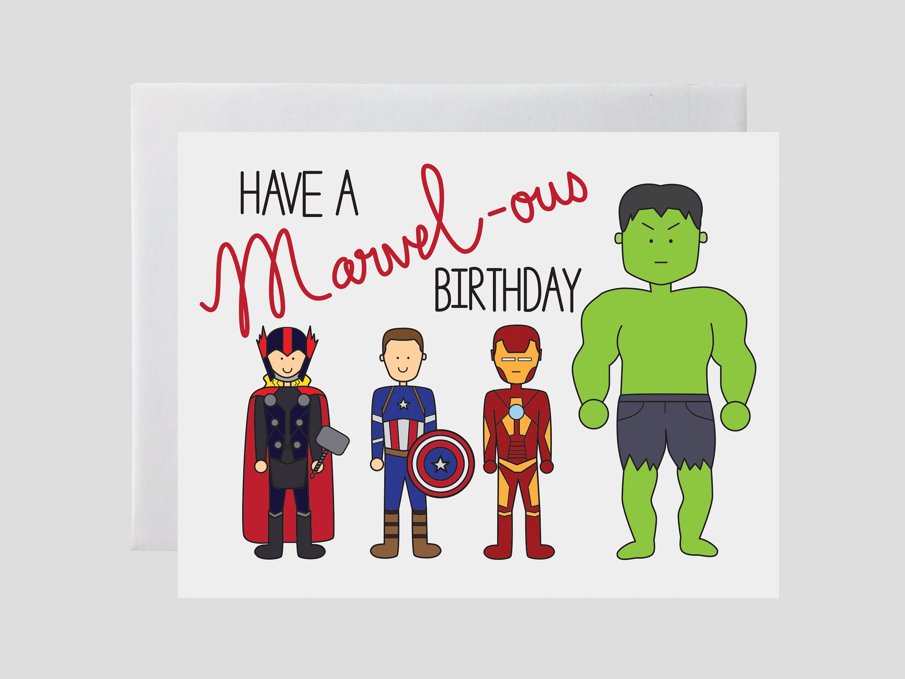 Avengers Birthday Card Marvel Birthday Card Superhero Etsy UK