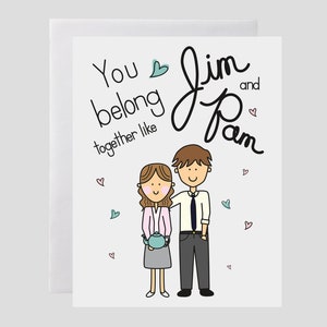 The Office TV Show Card Pam and Jim Card, Dunder Mifflin Card, Love Card, Anniversary Card, Engagement Card, Wedding Card image 2