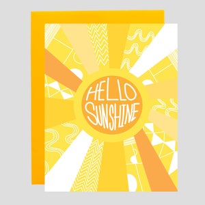 Carte simplement parce que géométrique - carte Bonjour soleil, carte Zentagles, carte formes géométriques, carte bonjour, carte soleil, carte juste parce que amusant