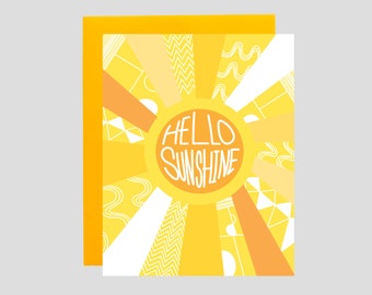 Just Because Geometric Card - Hello Sunshine Card, Zentagles Card, Geometric Shapes Card, Hello Card, Sunshine Card, Fun Just Because Card