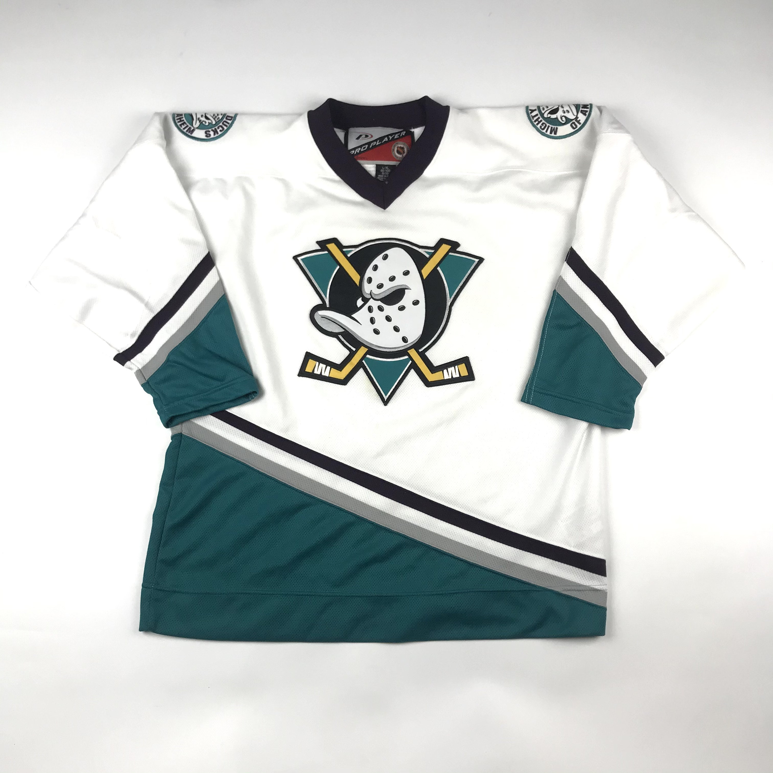 Vintage 90s Anaheim Mighty Ducks Hockey Jersey / Sz Youth L/XL Etsy