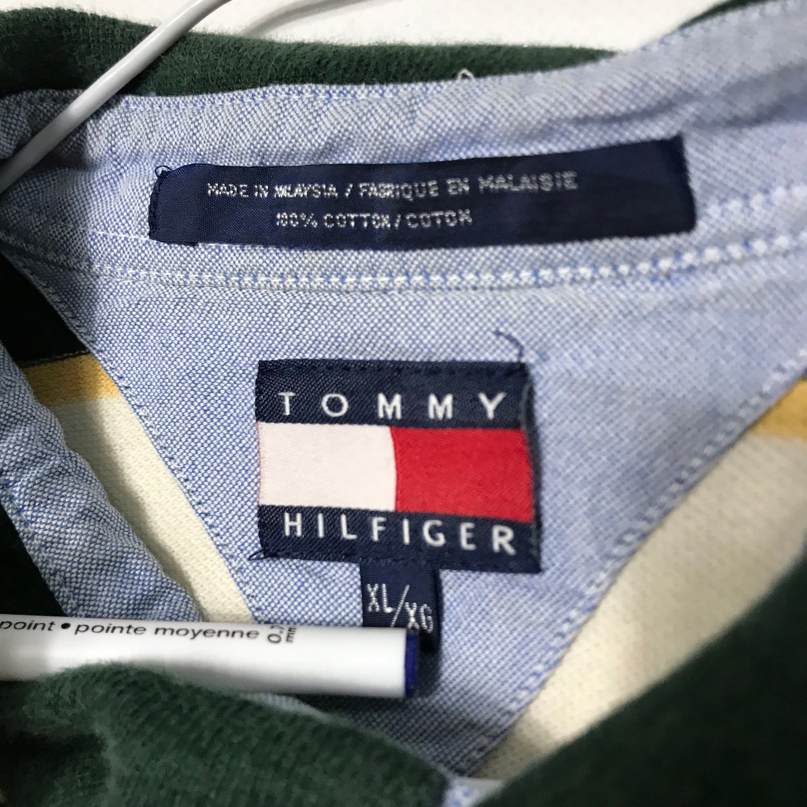 Vintage 90s TOMMY HILFIGER Tommy Crest Striped Polo | Etsy