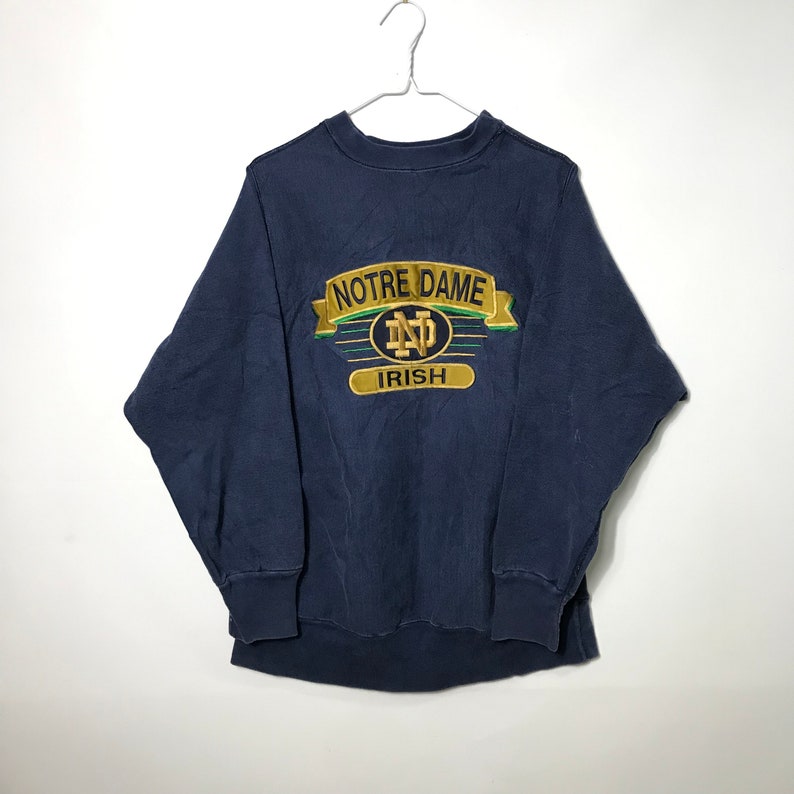 notre dame embroidered sweatshirt