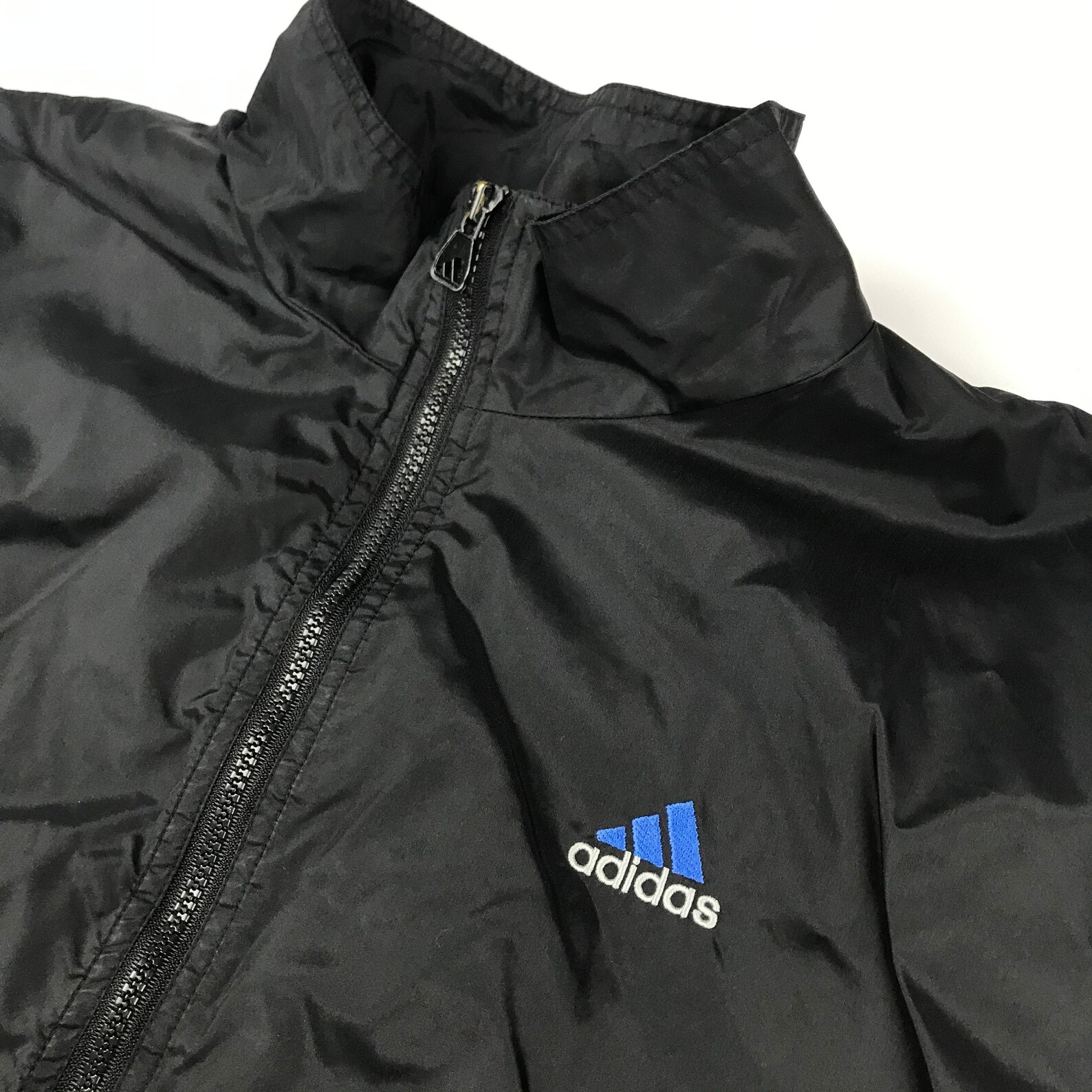 Vintage Adidas Black/White Windbreaker Jacket Sz Lrg | Etsy