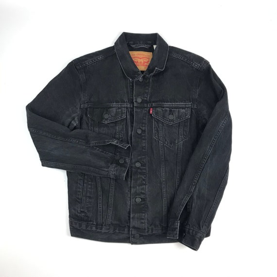 Vintage - LEVIS Black Denim Jean Jacket | Med - 90