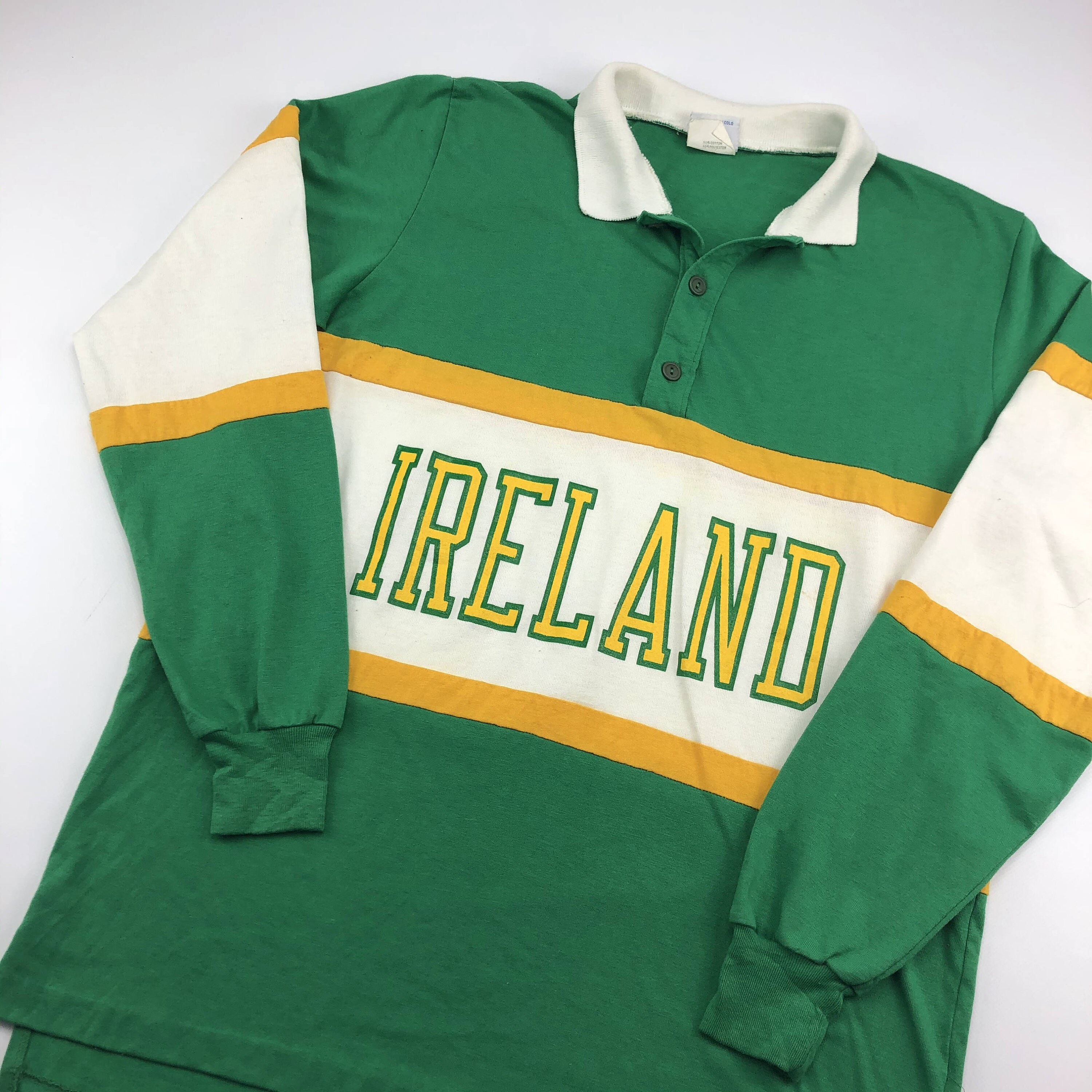 Vintage 90s Ireland Rugby Polo Shirt MadeinUSA Sz Lrg Etsy