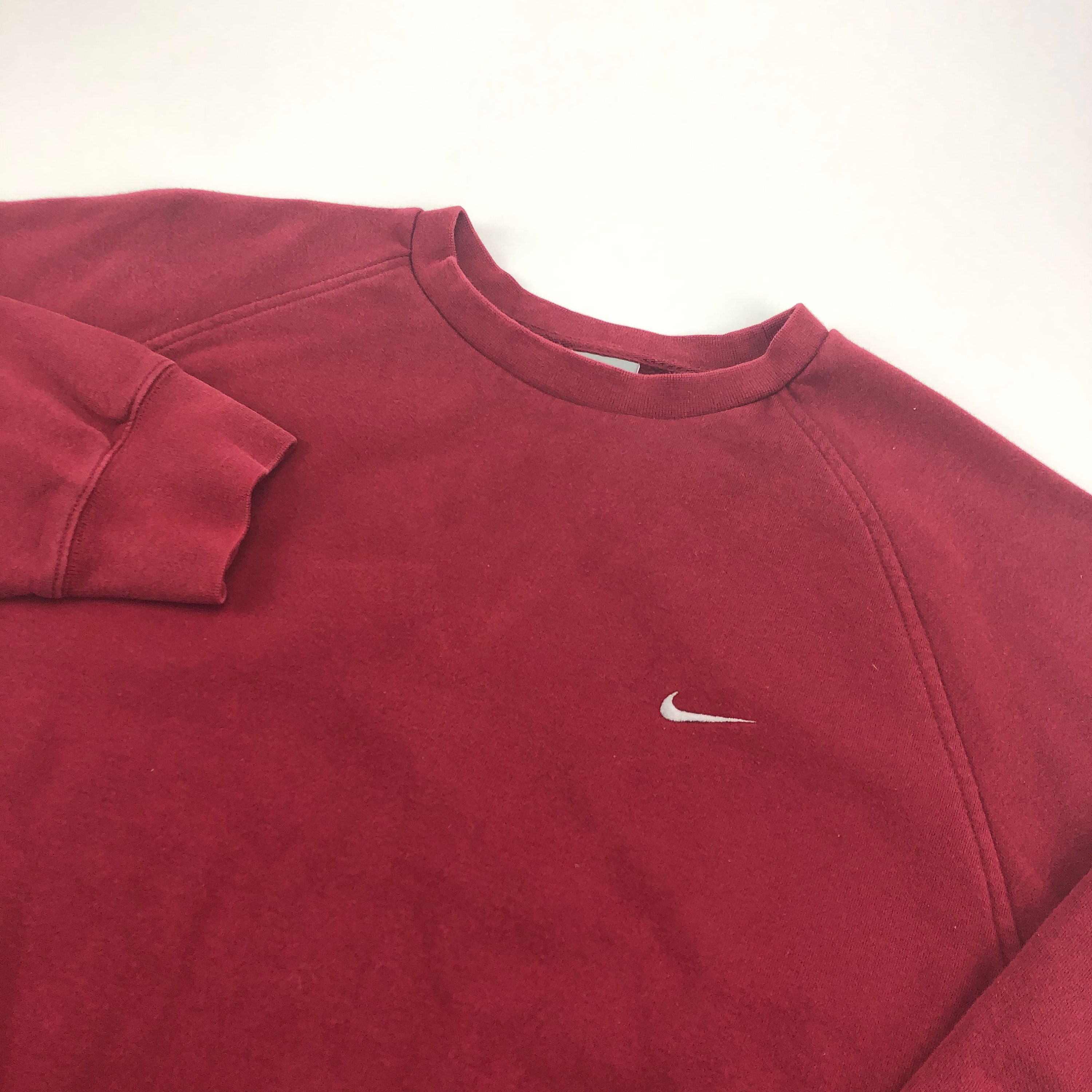 Vintage NIKE Mini Swoosh Red Crewneck Sweatshirt Sz XL | Etsy