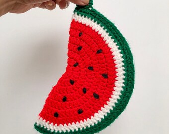 Vintage Handmade Knit Watermelon Pot Holder