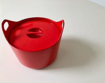 Vintage Rosenlew Timo Sarpaneva Red Enamel Pot / Dutch Oven (Finland)