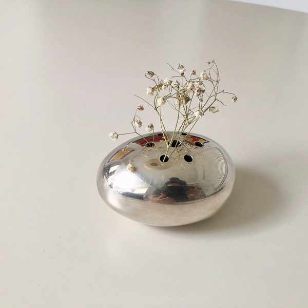 Vintage Cohr Hans Bunde Silver Egg Weedpot / Vase (Denmark)