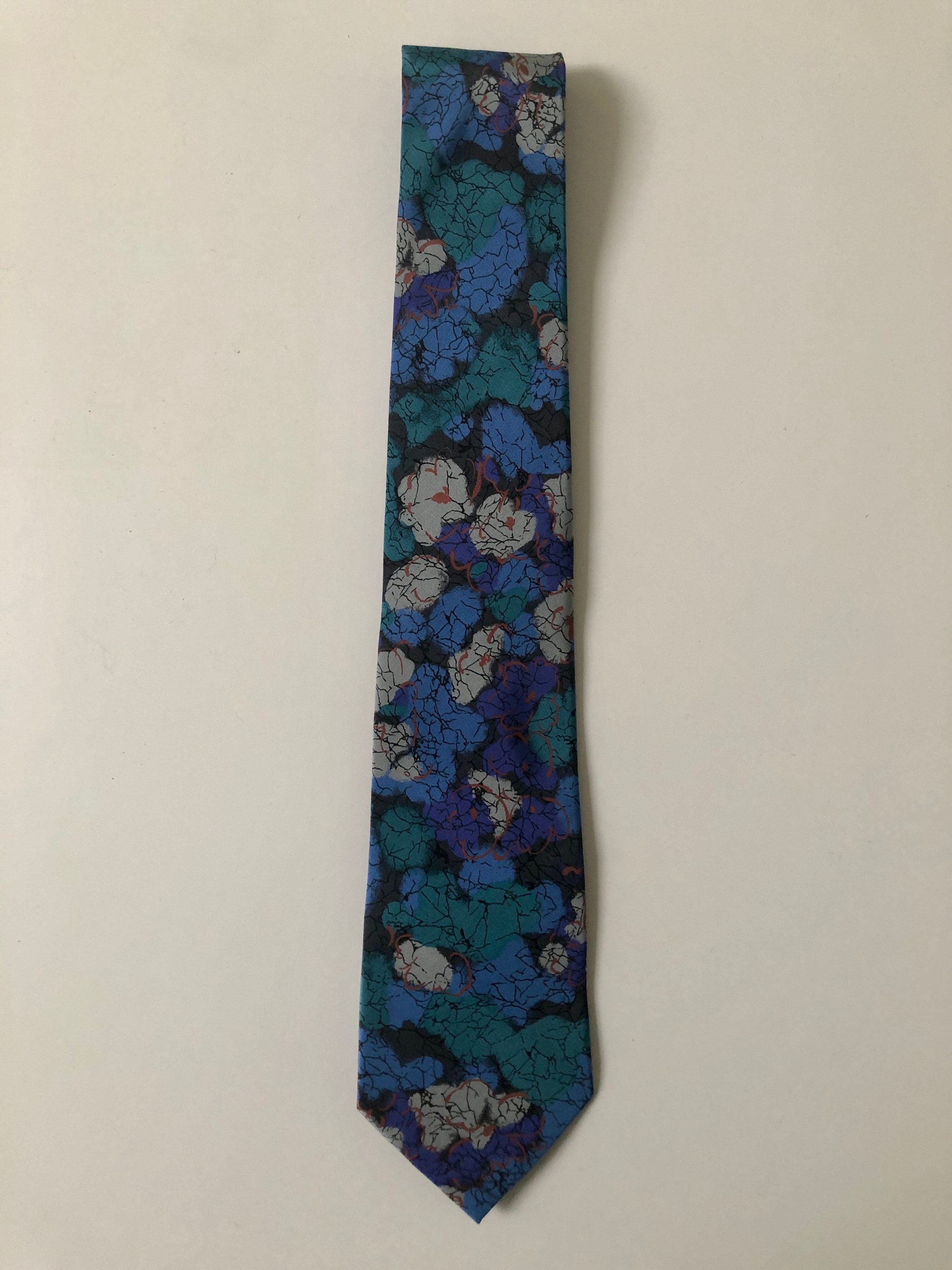 Vintage Vacrs R.O.C Abstract Flower Silk Necktie Italy | Etsy