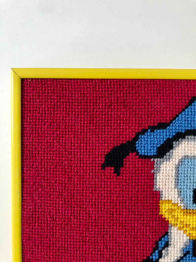 Vintage Disneys Donald Duck Needlepoint Wall Art Etsy