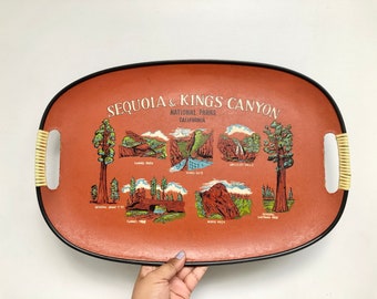 Vintage Tilso Sequoia & Kings Canyon National Park Souvenir Serving Tray (Japan)