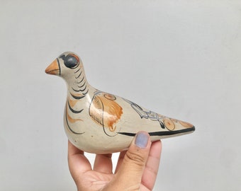 Vintage Tonala Hand Painted Cream & Orange Dove (Mexico)