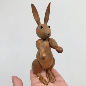Vintage Kay Bojesen Oak Rabbit Figurine (Denmark)
