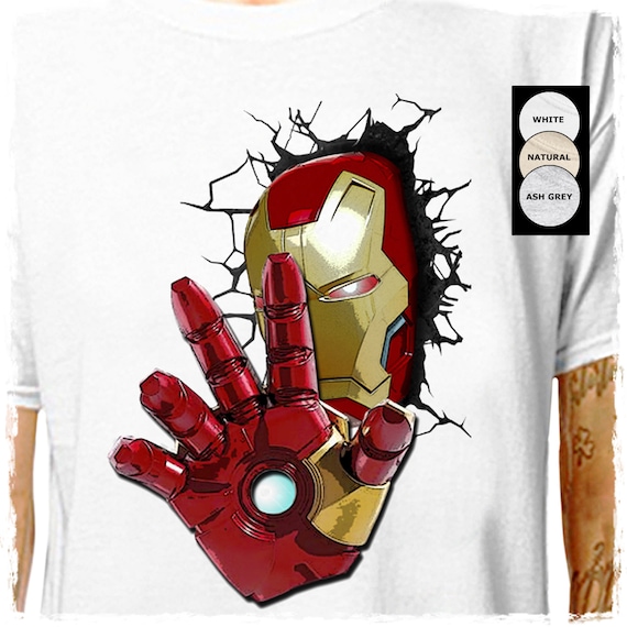 Avenger .. 100% Cotton T-shirt Tony Stark Iron Etsy Denmark