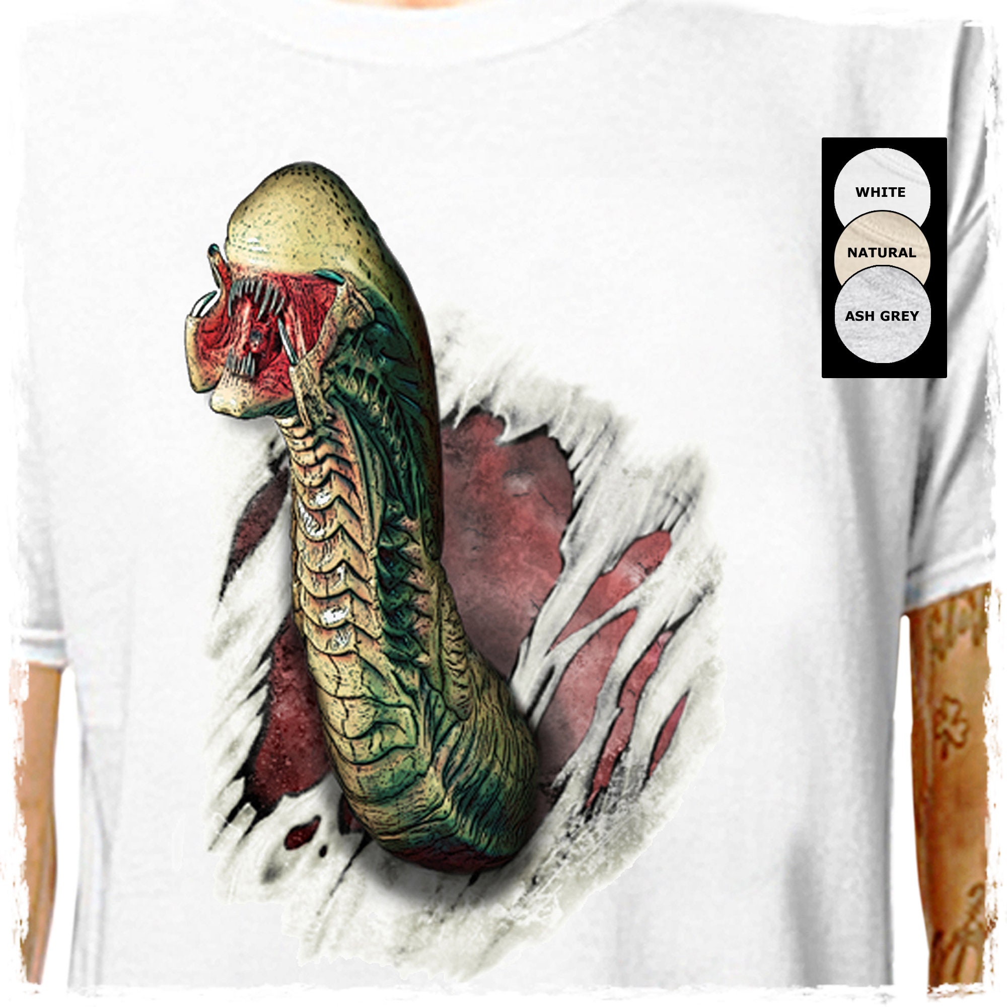 Alien Chest Burster 100 Cotton T Shirt Cult Scifi Etsy