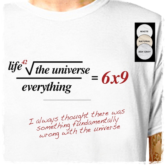 Hitchhikers Guide To The Galaxy Equation 100 Cotton Etsy