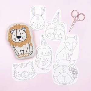 Animal Embroidery Iron-On Transfers, 9 Patterns for Hand Embroidery