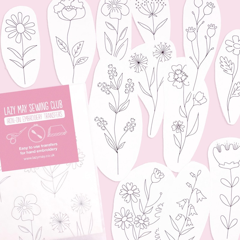 Iron on Flower Embroidery Patterns - Etsy