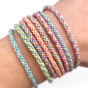 Friendship Bracelet Making Kit: Pastel Woven Bracelets, Easy DIY Craft gift with Wooden Loom image 7