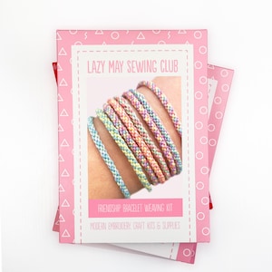 Friendship Bracelet Making Kit: Pastel Woven Bracelets, Easy DIY Craft gift with Wooden Loom image 8