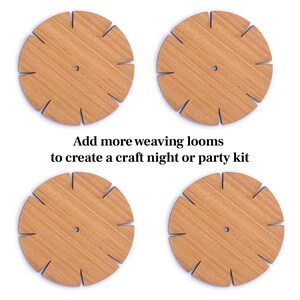 A set of four extra bracelet looms — great for sharing the fun at parties or craft groups. They’re made from smooth wood and just the right size for smaller hands too.