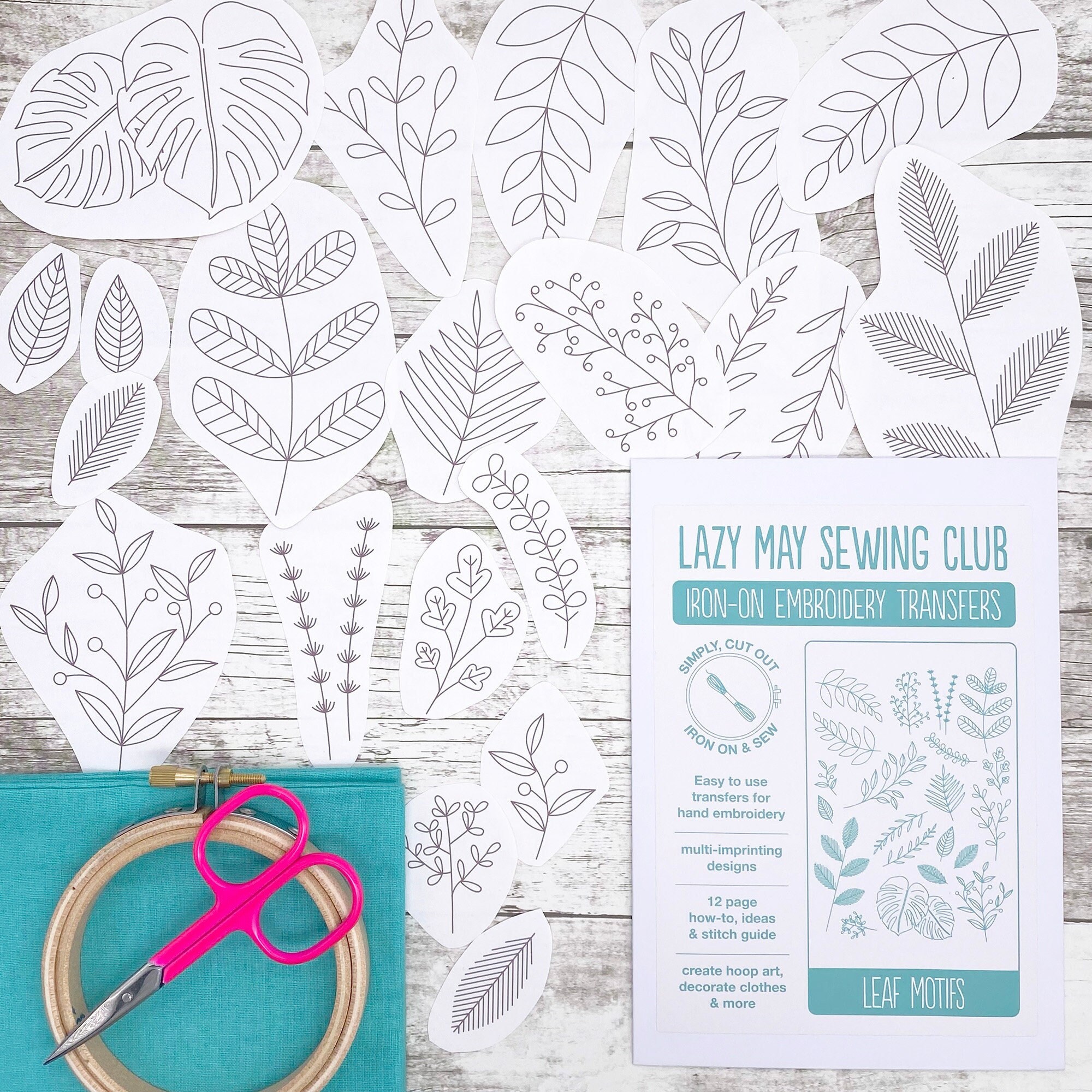 Leaf Motifs Iron on Embroidery Transfers Modern Hand - Etsy