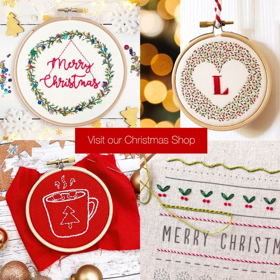 Christmas Light: Full Embroidery Kit, Festive Beaded Sewing Kit