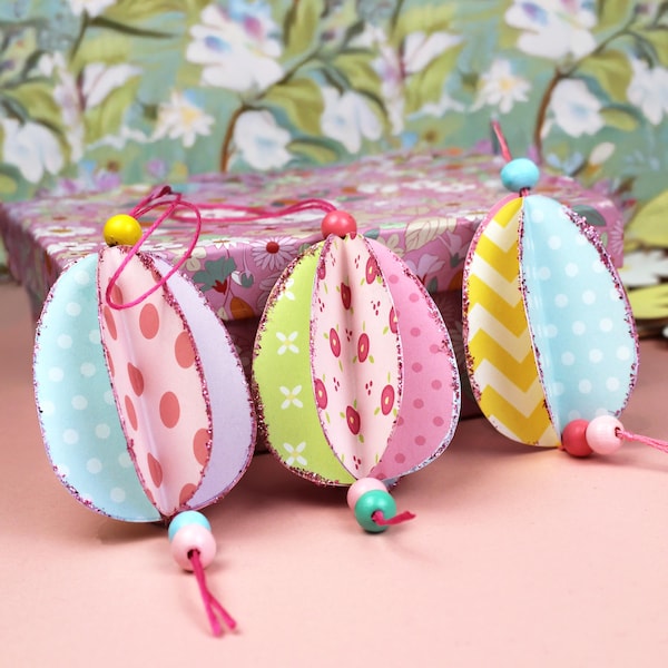 DIY Paper Easter Egg Craft Kit – Makes 4 Pastel Decorations