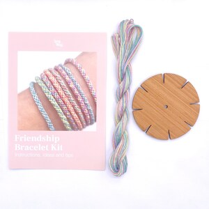 Friendship Bracelet Making Kit. Relaxing Craft Gift for Adults Children Teens. Pastel Threads to make over 15 Woven Friendship Bracelets. image 7