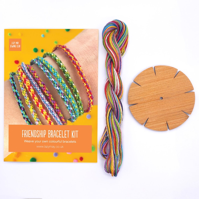 Everything you need in one kit — wooden loom, colourful threads and full instructions. This fun bracelet kit is perfect for making over 15 handmade gifts or for enjoying a relaxing craft session at home.