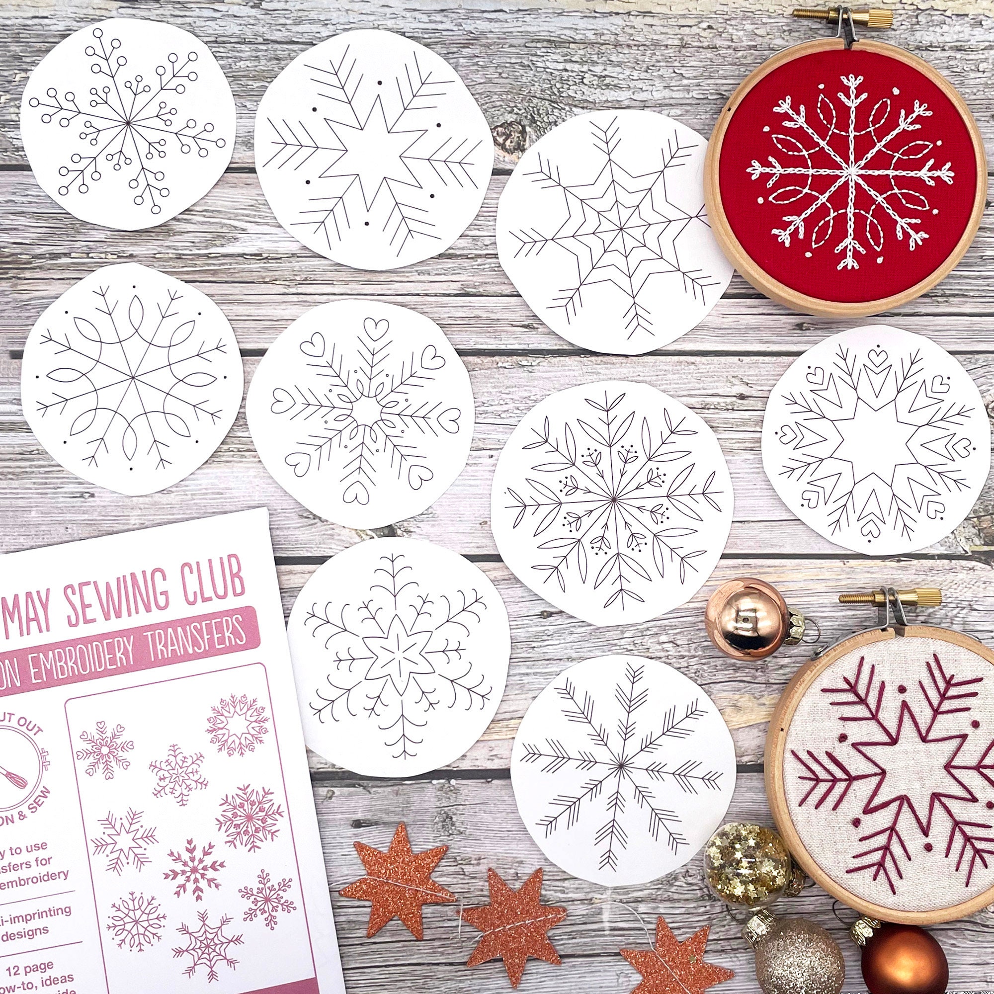 Merry Christmas: Festive Embroidery Patterns (iron-on transfer) – Lazy May  Sewing Club