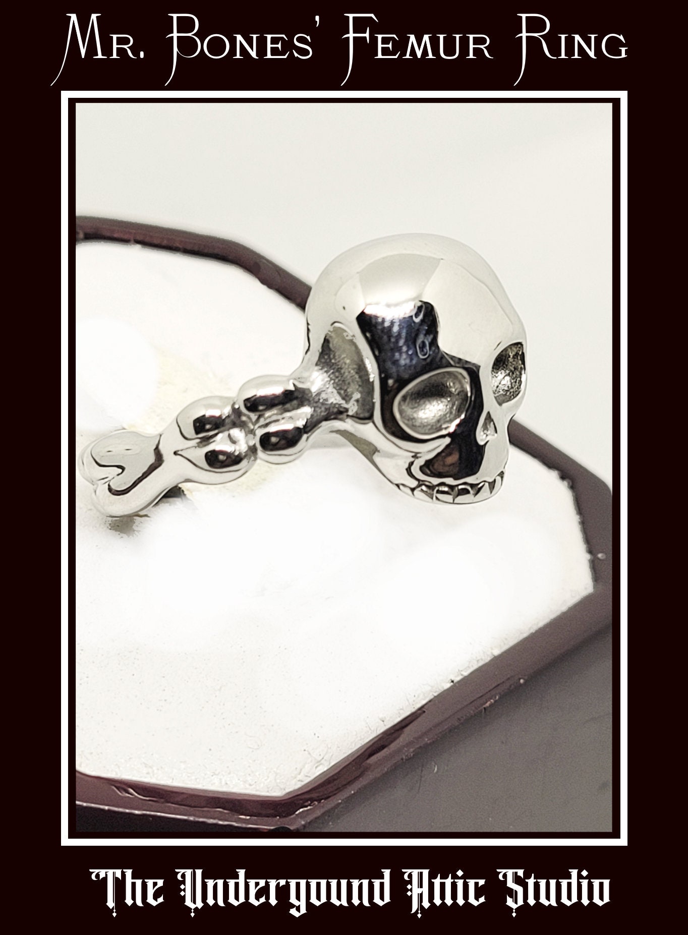 Tibia and Femur Ring in Pewter, Bone Ring, Medical Jewelry